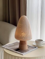 ceramic mushroom night light with natural feeling