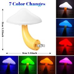 easy-to-use auto color changing mushroom led night light