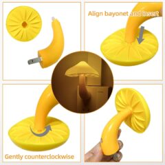 plug in mushroom night light with soft glow